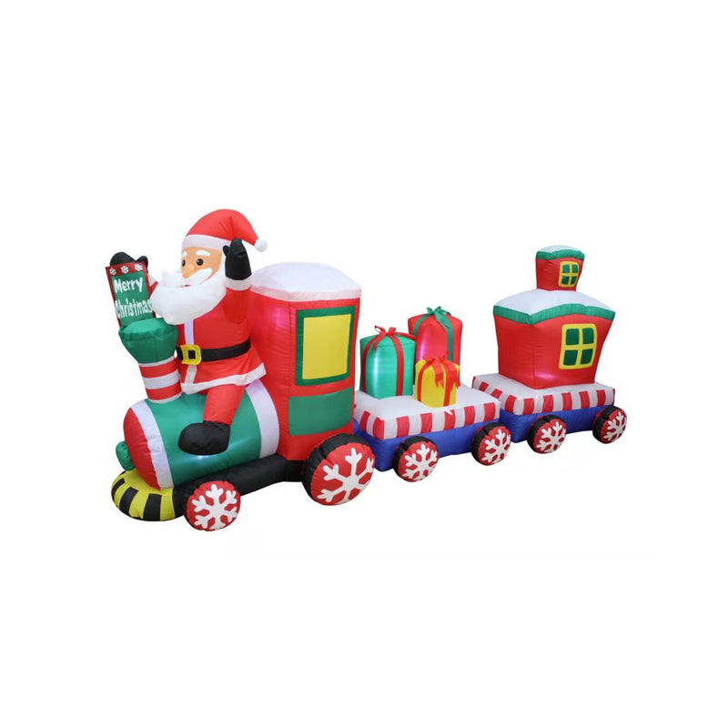 Inflatable 240cm Long Santa Riding Christmas Train LED Lit – GearZen