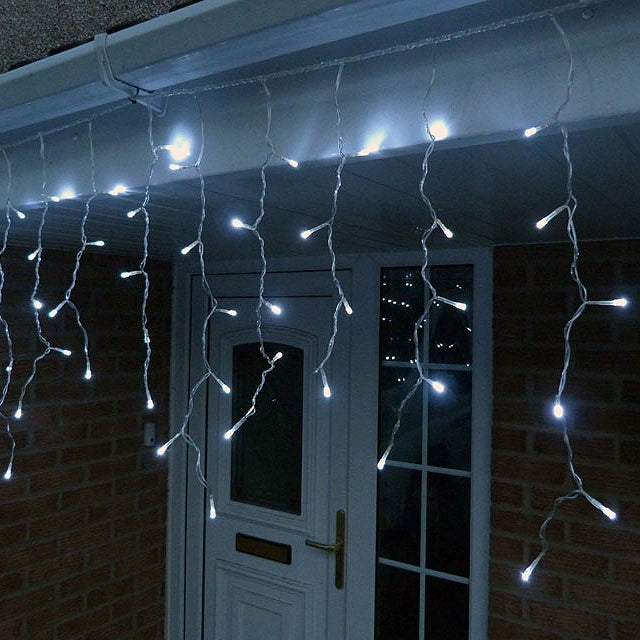 solar powered blue icicle lights