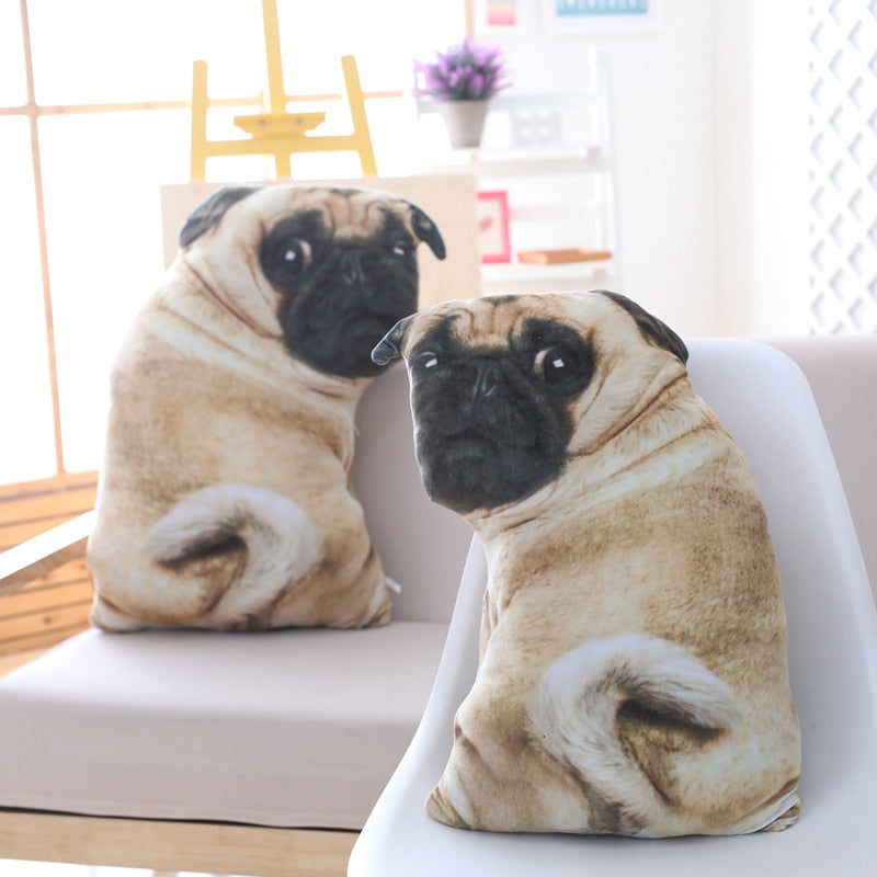 pug plush pillow