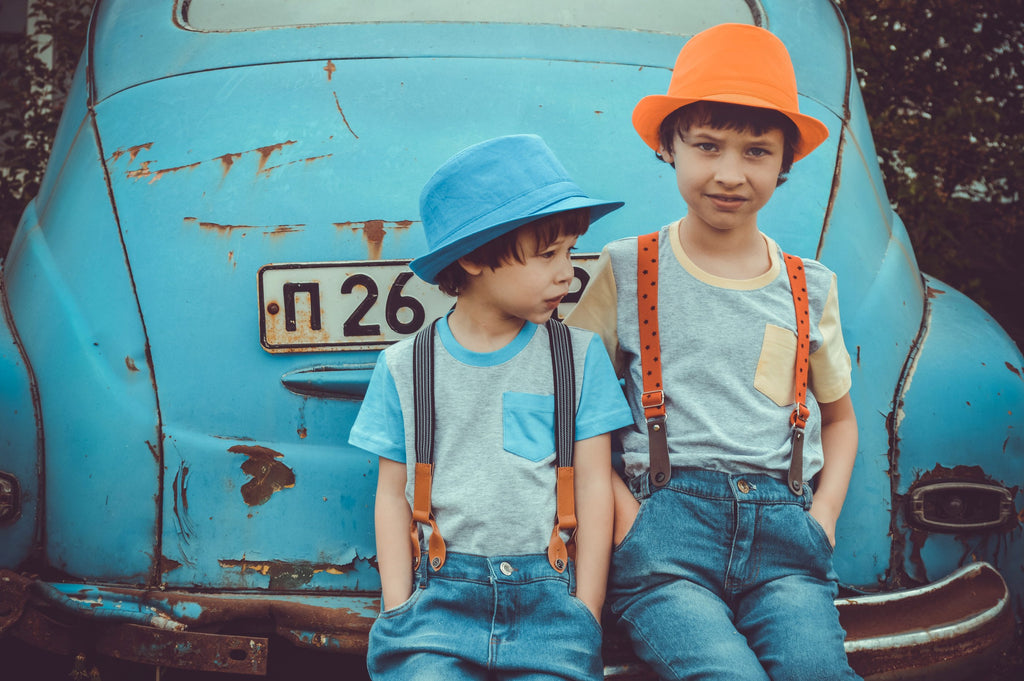 image of a girl and a boy in matching outfits