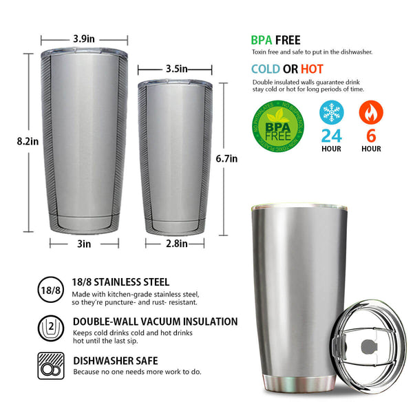 20 Oz Double-Wall Insulated Stainless Steel Tumbler