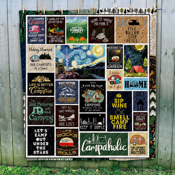 Camping Art Quilt - TrendySweety