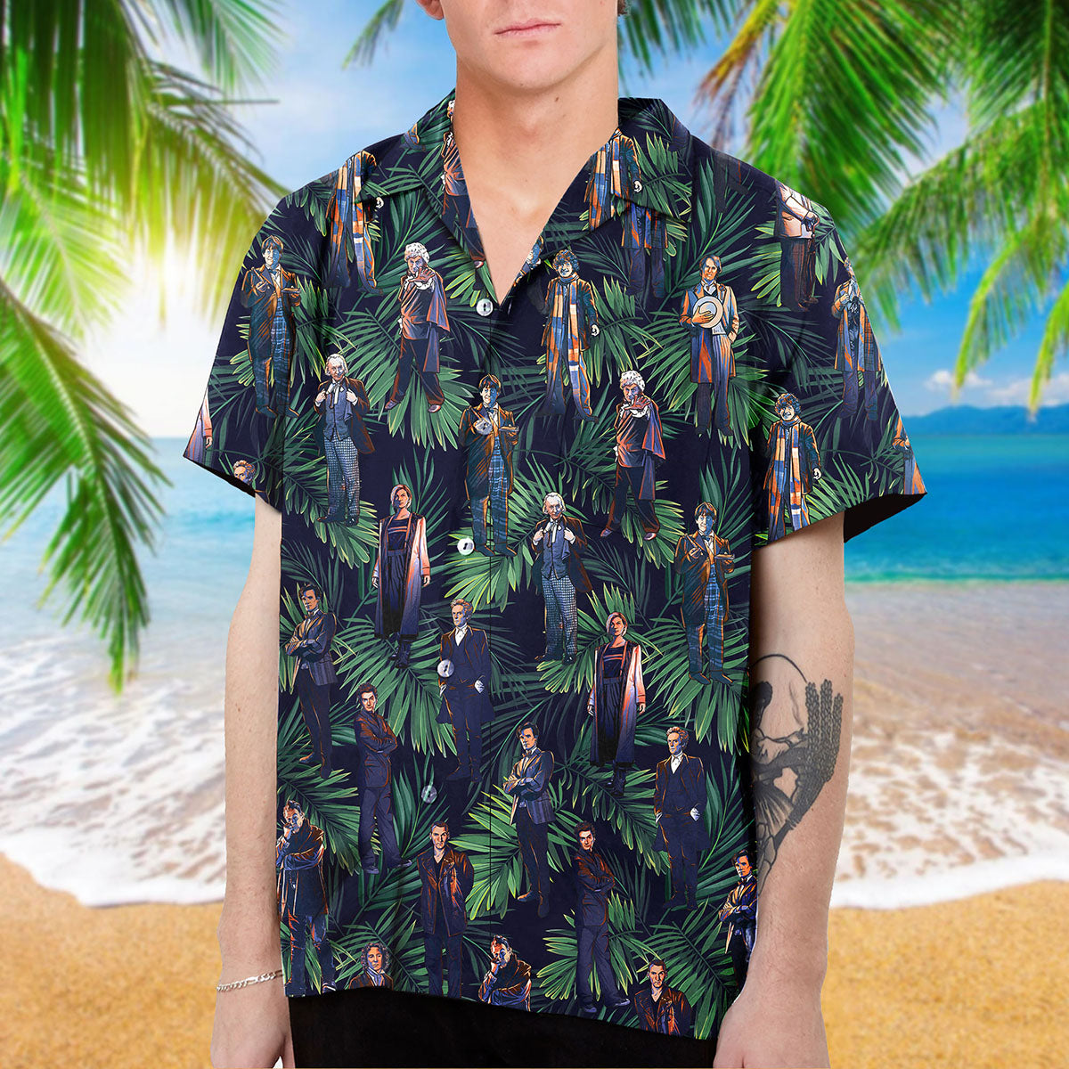 S.W Ships Collection Art Hawaiian Shirt and Beach Short - TrendySweety