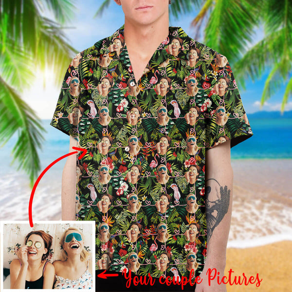 Customized Hawaiian Shirt - Personalized Shirts with Friend Couple Fac ...