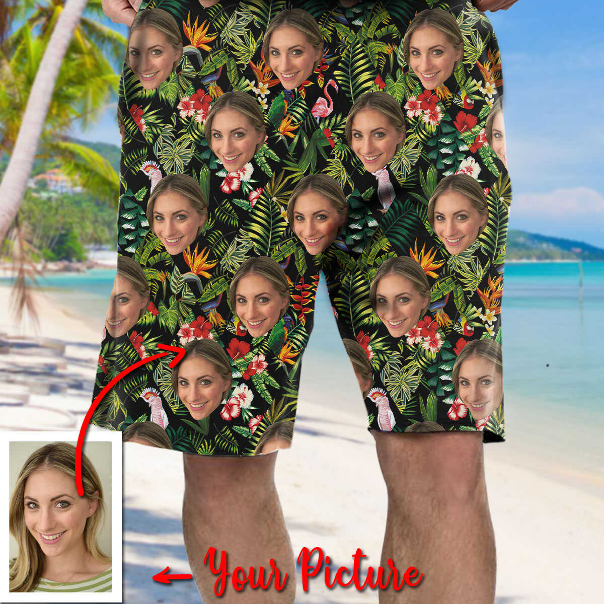 Download Personalized Human Hawaiian Shirt And Beach Short Trendysweety