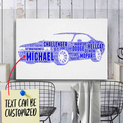 Personalized Challenger Racing Fan Typography Word Art
