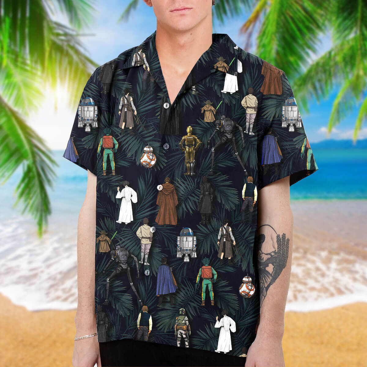 New Star Trek Hawaiian Shirt Space Ships Mens Star Trek Hawaiian