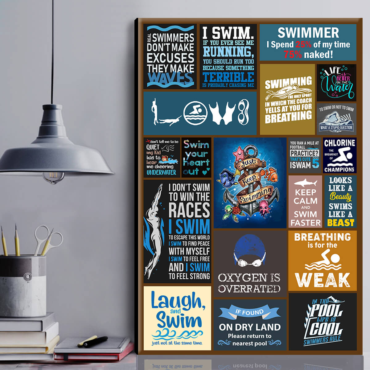 Swimming Canvas Wall Art Trendysweety