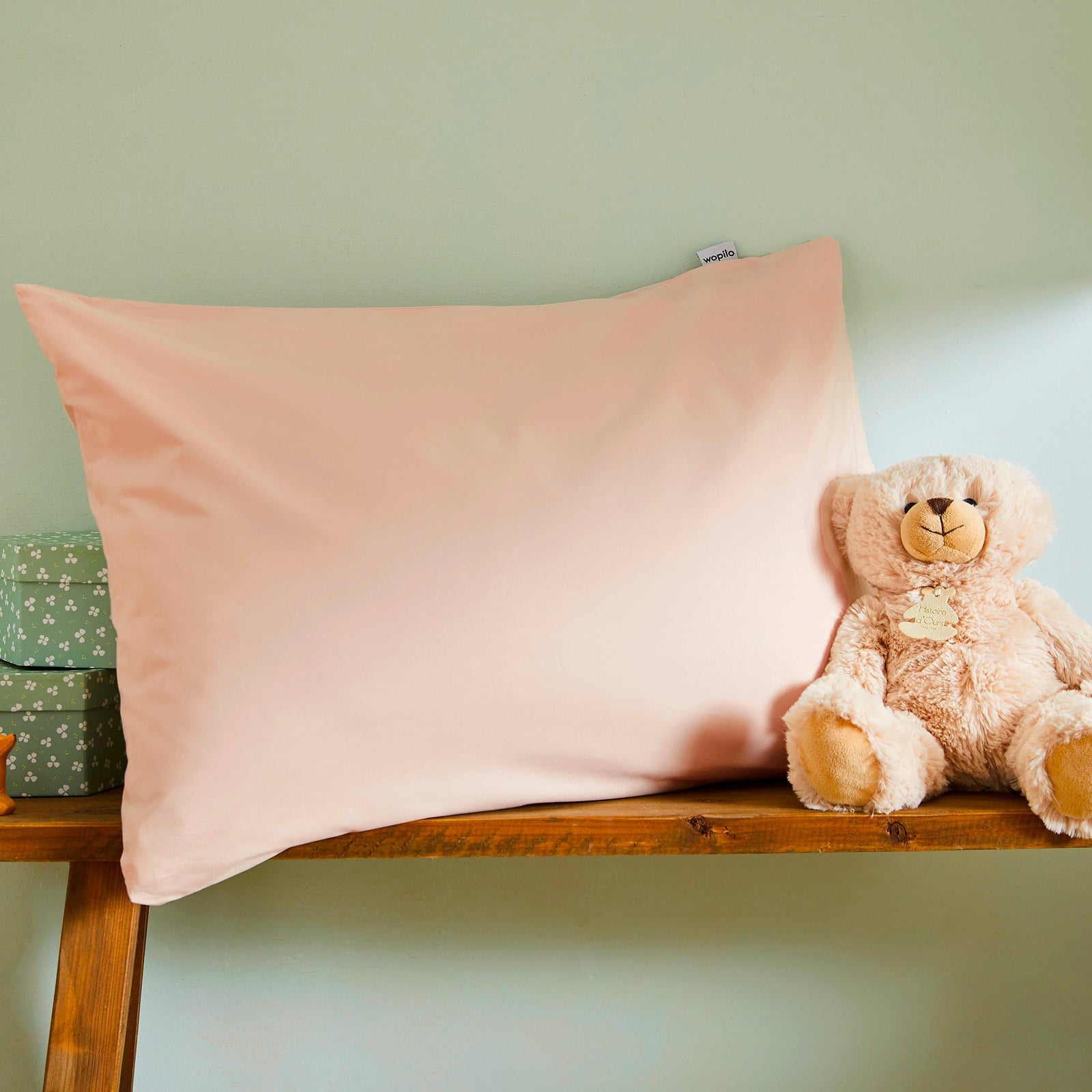 Oreiller enfant avec taie d'oreiller en coton - kussen adapté de 3 à 10 ans  - taille | bol
