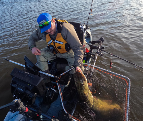 Big pike in kayak