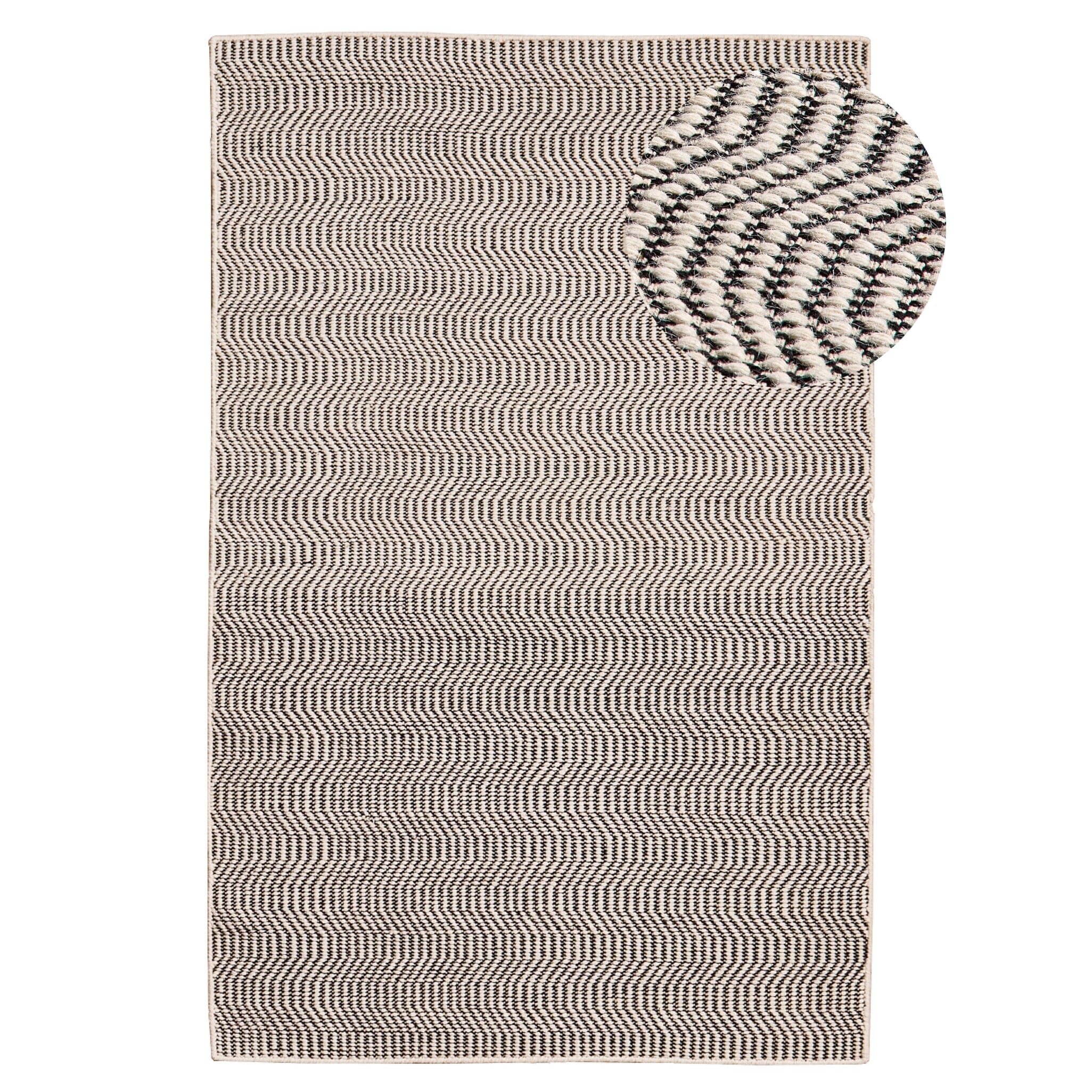 120 x 170cm Alverton Geometric Rug in Clay & Black, Blending Wool with Cotton