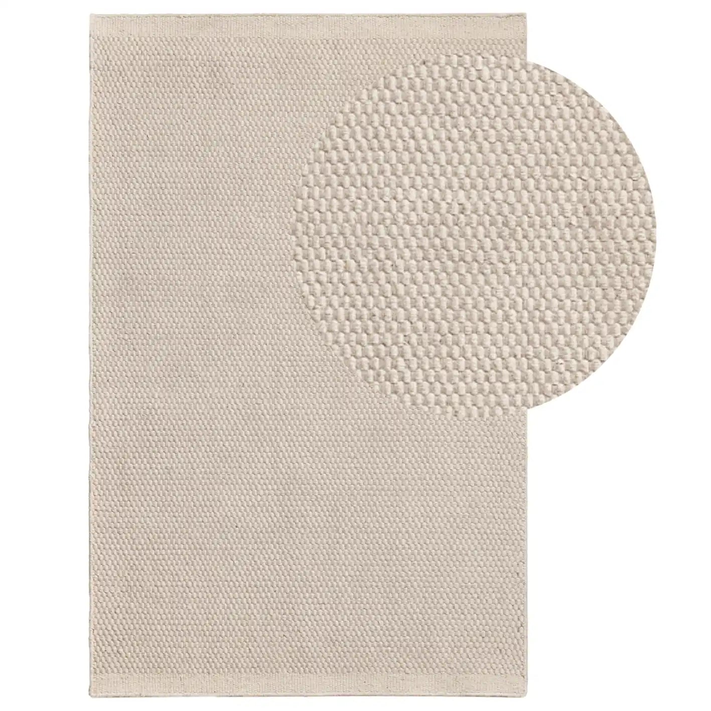 120 x 170cm Atcham Rug Blended with Clay, Natural Pebble Wool and Cotton