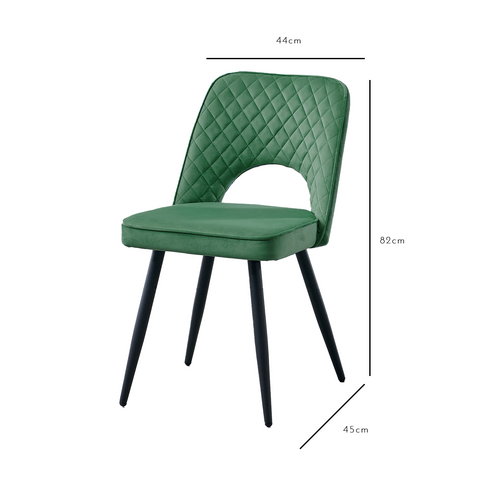 Hope Dining Chair - Set Of 2 - Dark Green