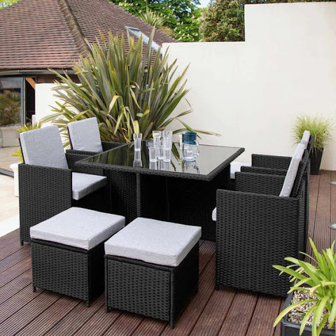 8 seater rattan cube outdoor dining set