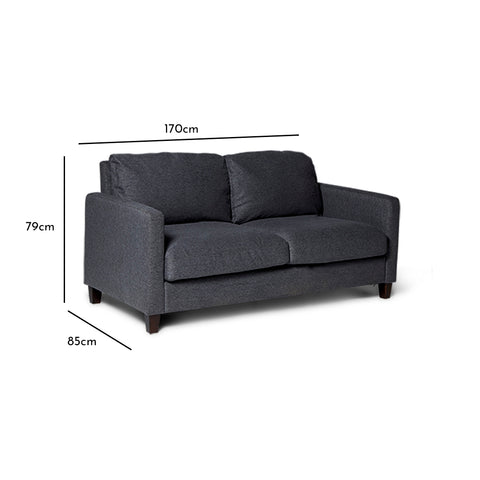 Ava Charcoal Grey 2 Seater Sofa