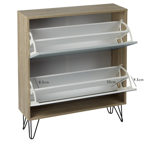 Anderson Shoe cabinet - white & Grey - Laura James