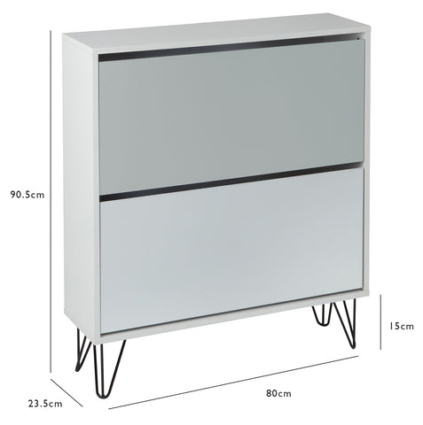 Anderson shoe cabinet - white & grey - Laura James