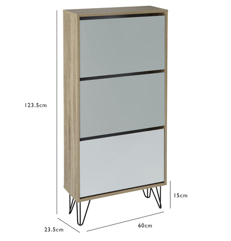 Anderson shoe cabinet - oak & grey - Laura James