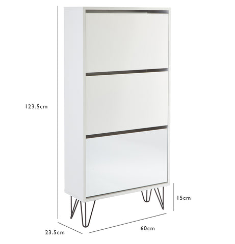 Anderson White 3 Drawer Shoe Cabinet - Laura James