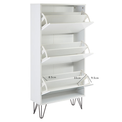 Anderson White 3 Drawer Shoe Cabinet - Laura James