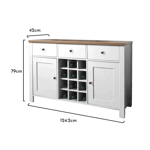 Bampton White Wine Rack Sideboard - Laura James