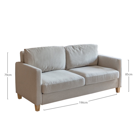 Ava Beige 3 Seater Sofa - Laura James