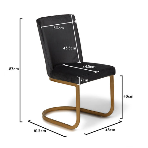 Lola Black Dining Chair with Gold Legs