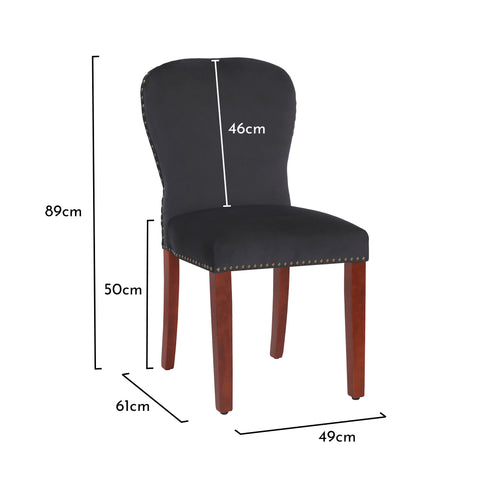 Edward dining chairs - set of 2 - black and dark wood