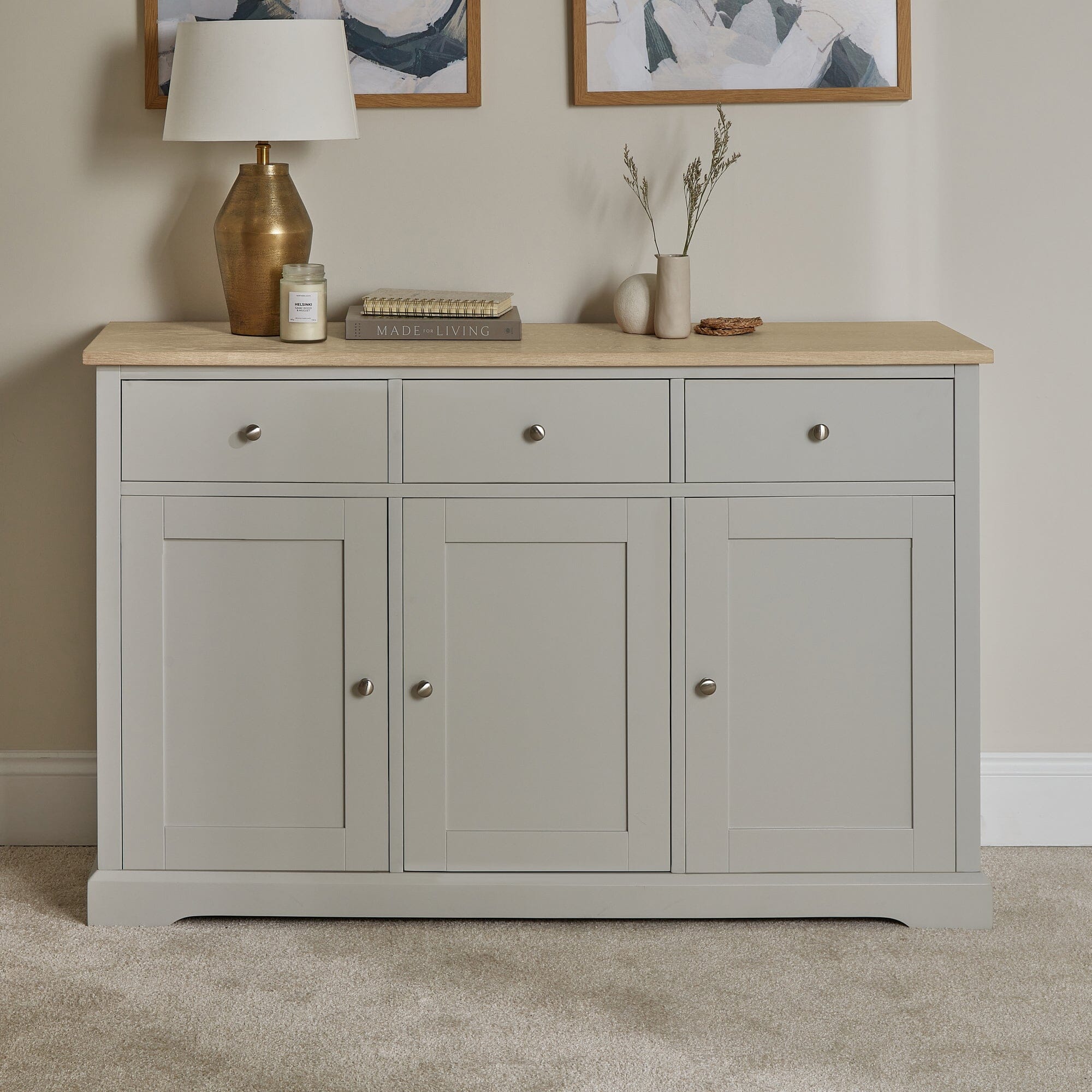Bampton White Sideboard with Wine Rack Laura James