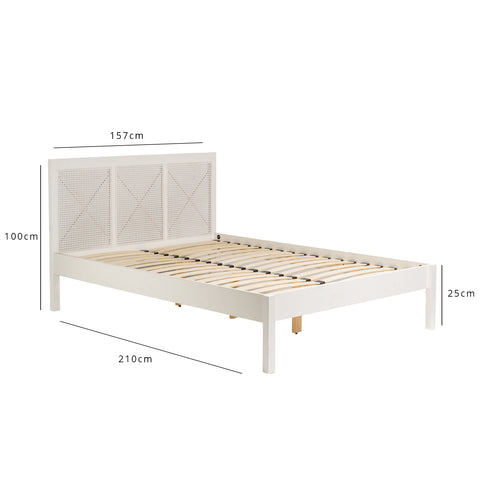 Charlie king size bed frame - white