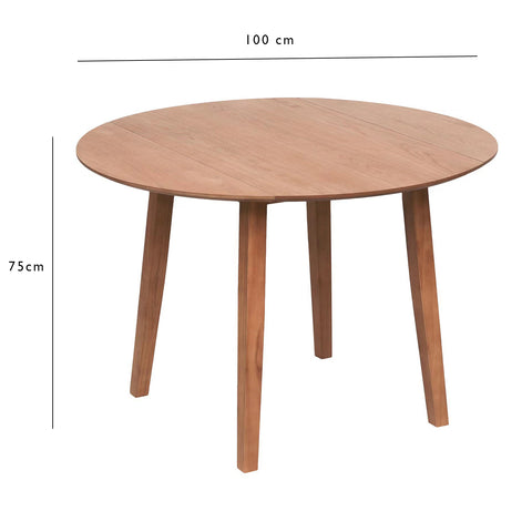 Charlie dining table - drop leaf - natural - Laura James