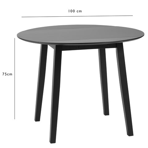 Charlie round dining table - drop leaf - laura james