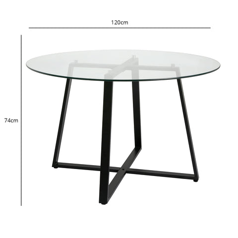 Glass Top Dining Tables with Black Legs