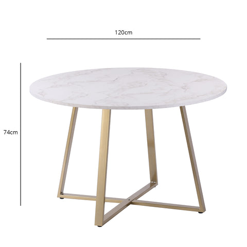 Marble Top Dining Table with Gold Legs