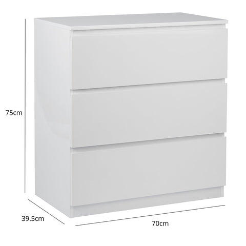 Clemmie high gloss chest of drawers - white - Laura James