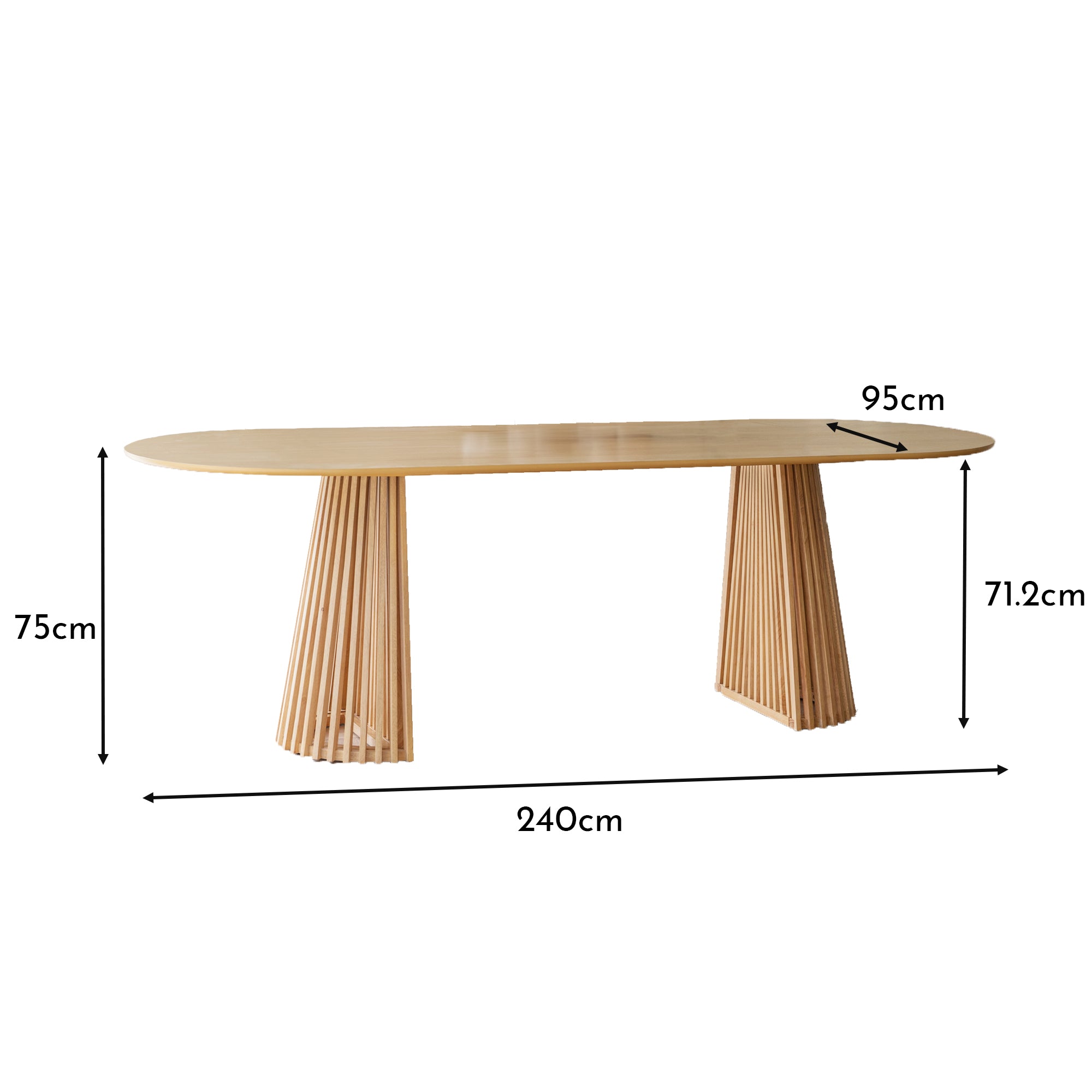 Willow Pale Oak Oval Dining Table