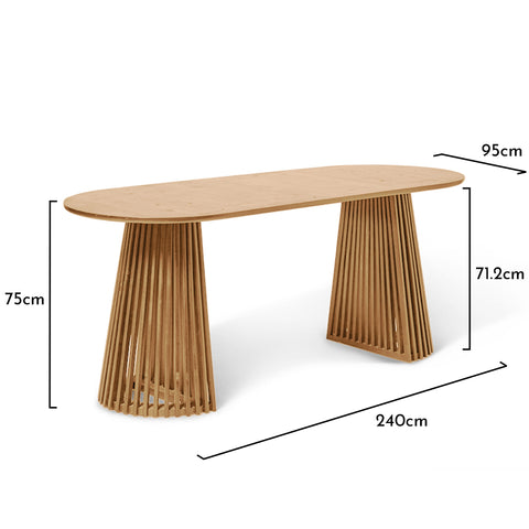 Willow Oval Dining Table Natural - Laura James