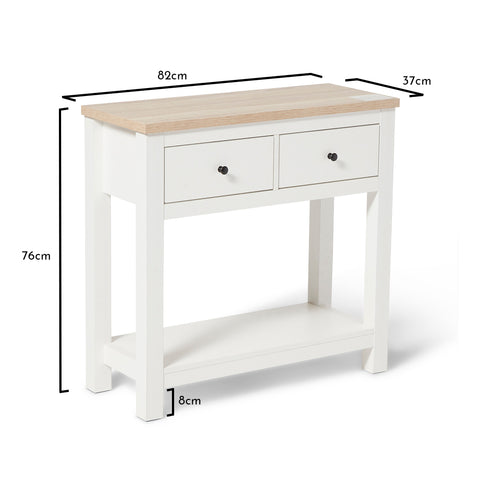 Bampton 2 Drawer Console Table - Alabaster White - Laura James