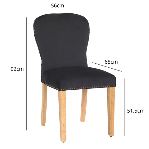Edward dining chairs - set of 2 - black and light wood - Laura James