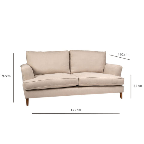 Frankie small sofa - 2 seater - Natural Clay - Laura James