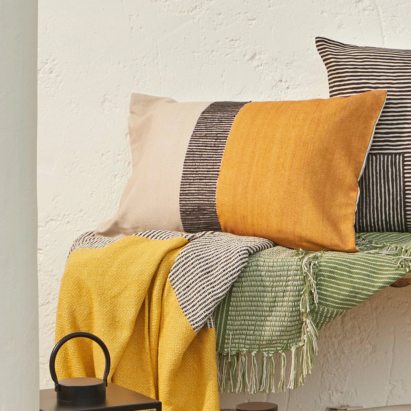 Selu 35x55cm Striped Cushion Cover - Yellow - Laura James