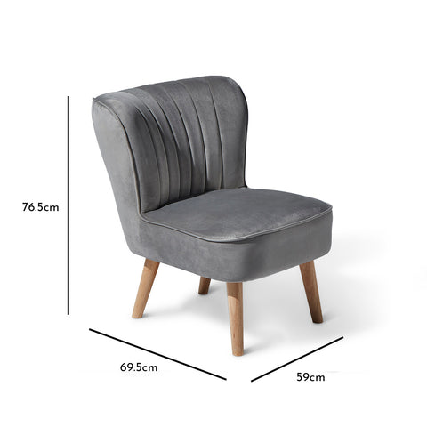 Velvet Grey Accent Chair