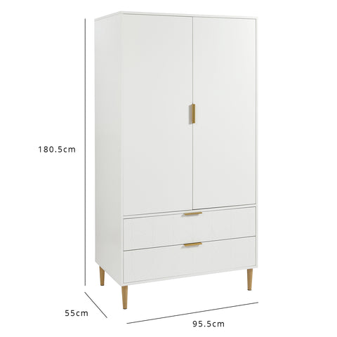 Gloria double wardrobe - white