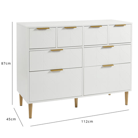 Gloria large chest of drawers - white