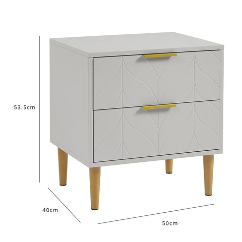 gloria bedside tables - set of two - grey