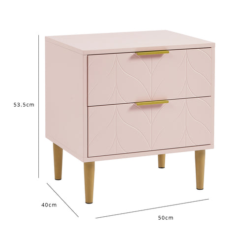 Gloria bedside tables - set of two - pink