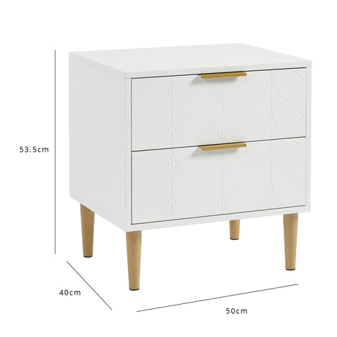 Gloria bedside tables - set of two - white