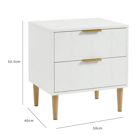 Gloria 4 piece bedroom furniture set - 3 drawer chest of drawers - white