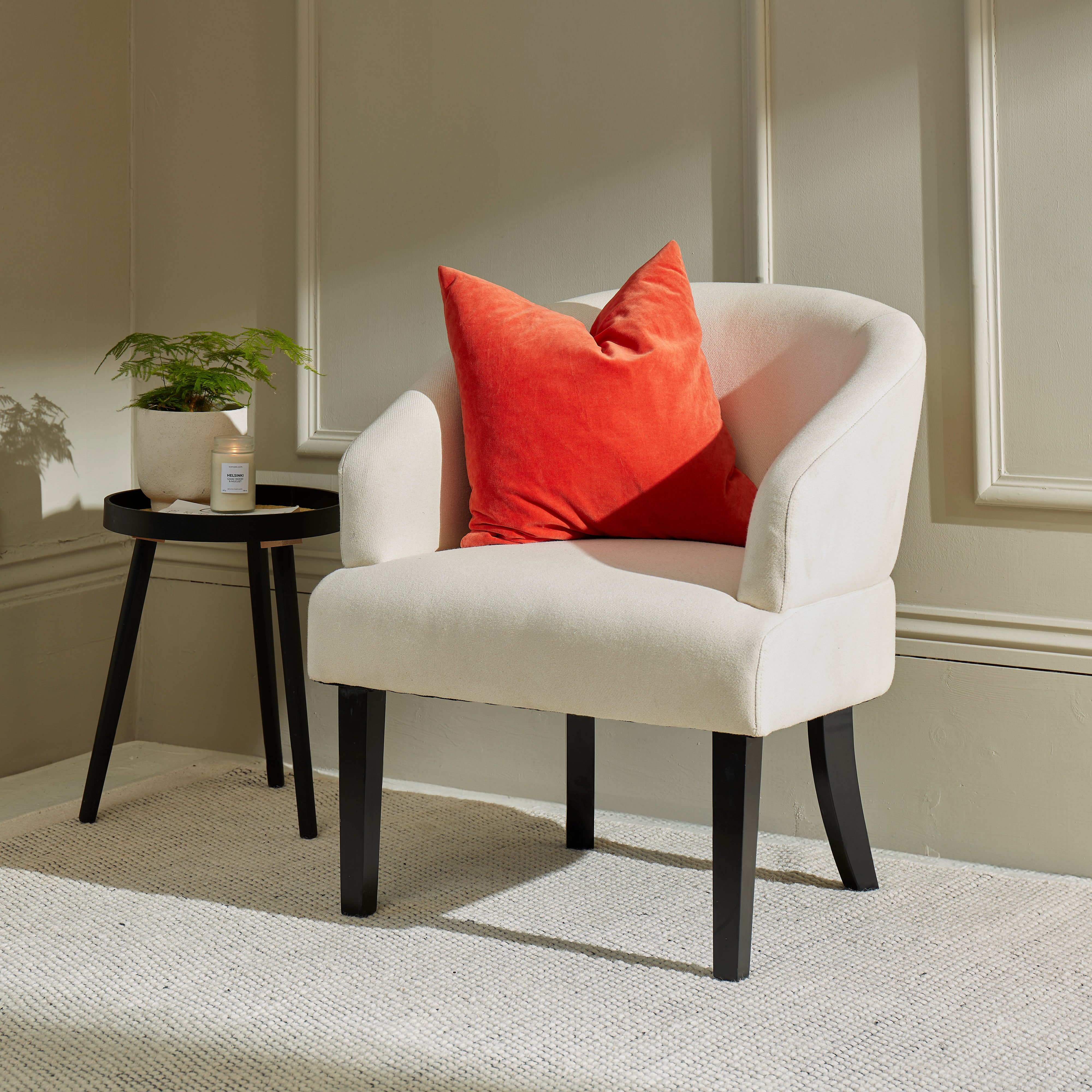 Henriette Chair and Orange Cushion