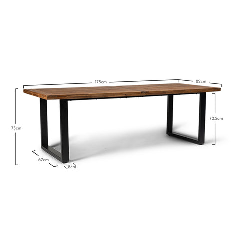 Hali Wooden Industrial Style Outdoor Dining Table